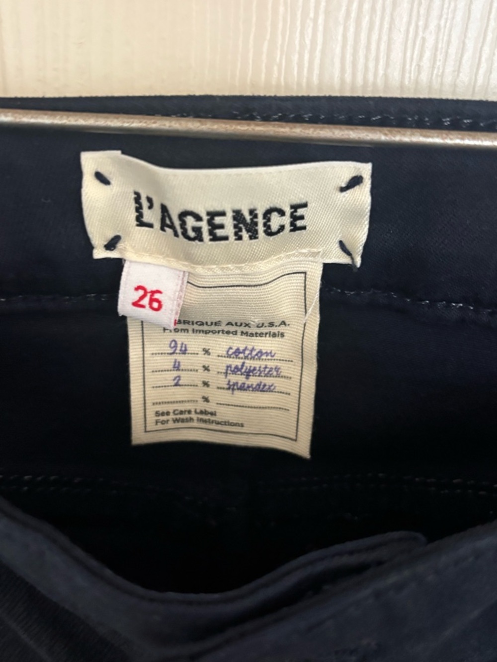 L’AGENCE Coated High Rise Skinny Jeans | Size 26 | Shiny Dark Blue - Picture 3 of 5